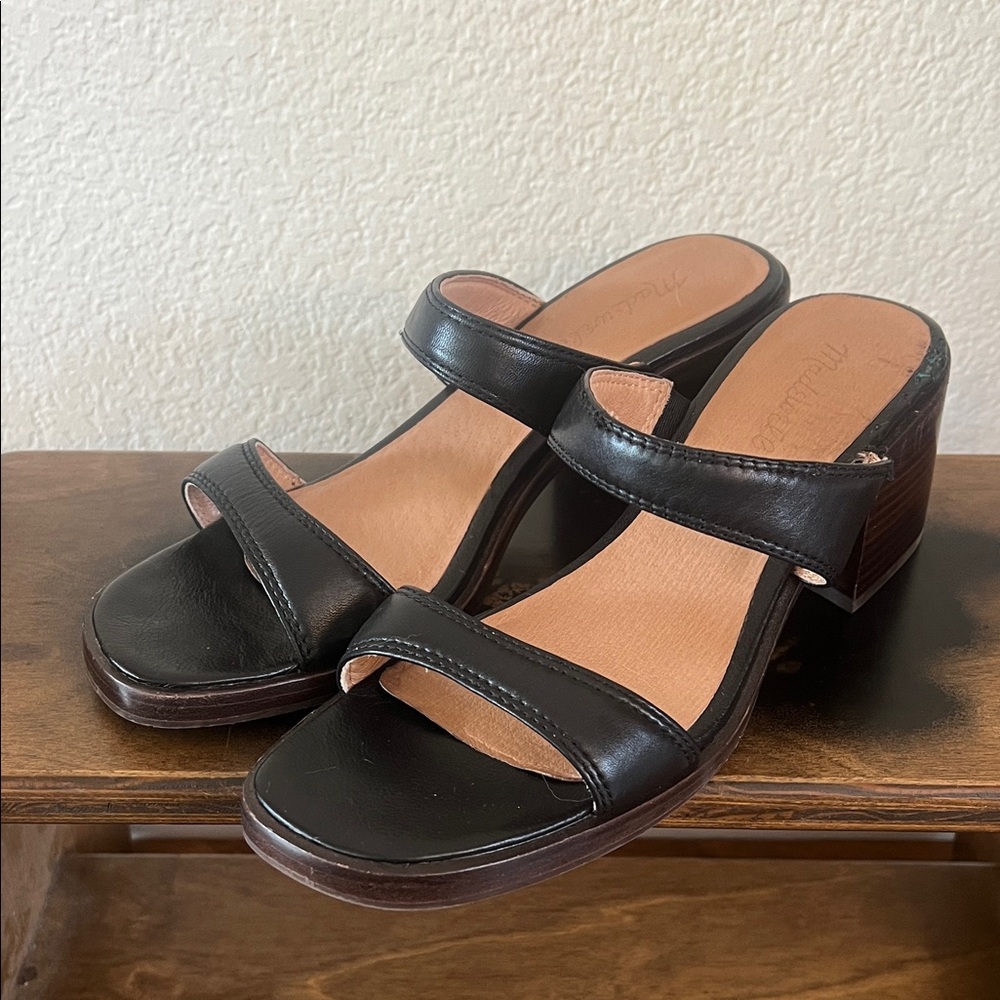 Madewell Black Leather Mules